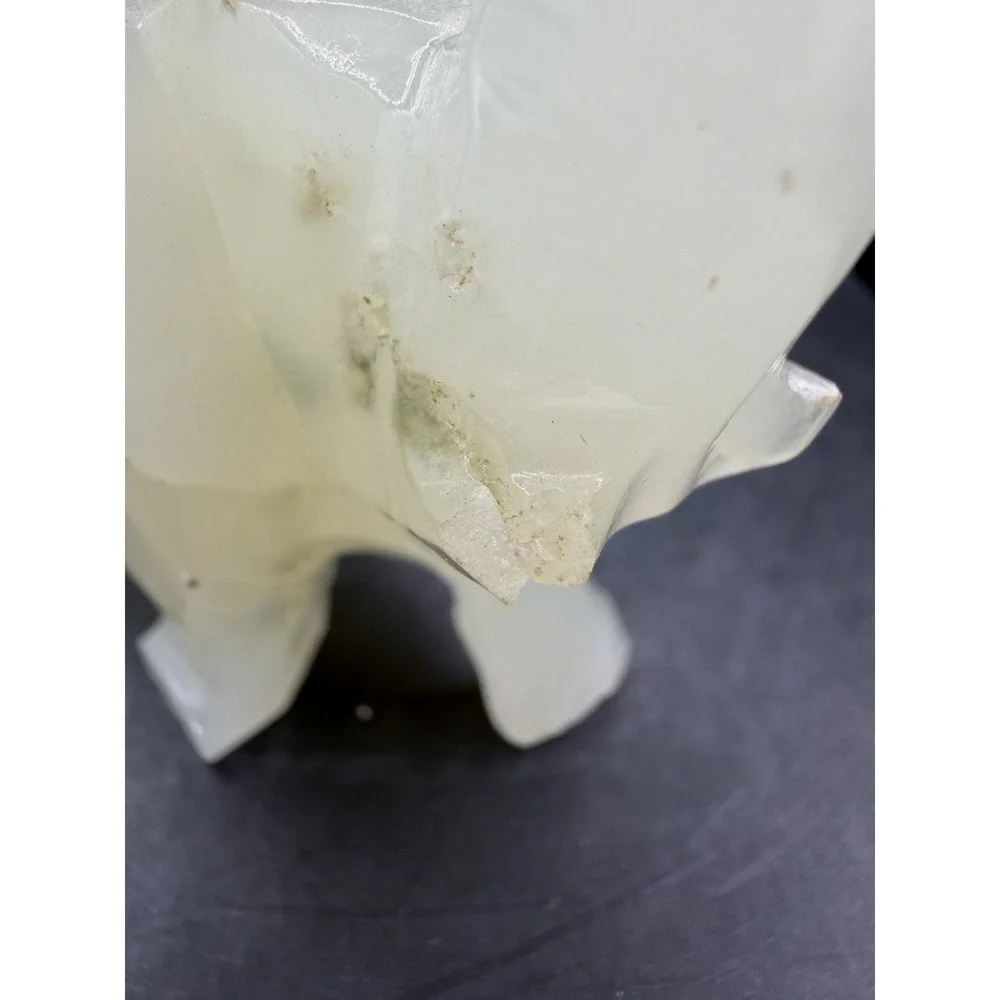 🐘 Hand‑Carved Onyx Elephant Figurine – Vintage Stone Decor – EUC ✨
